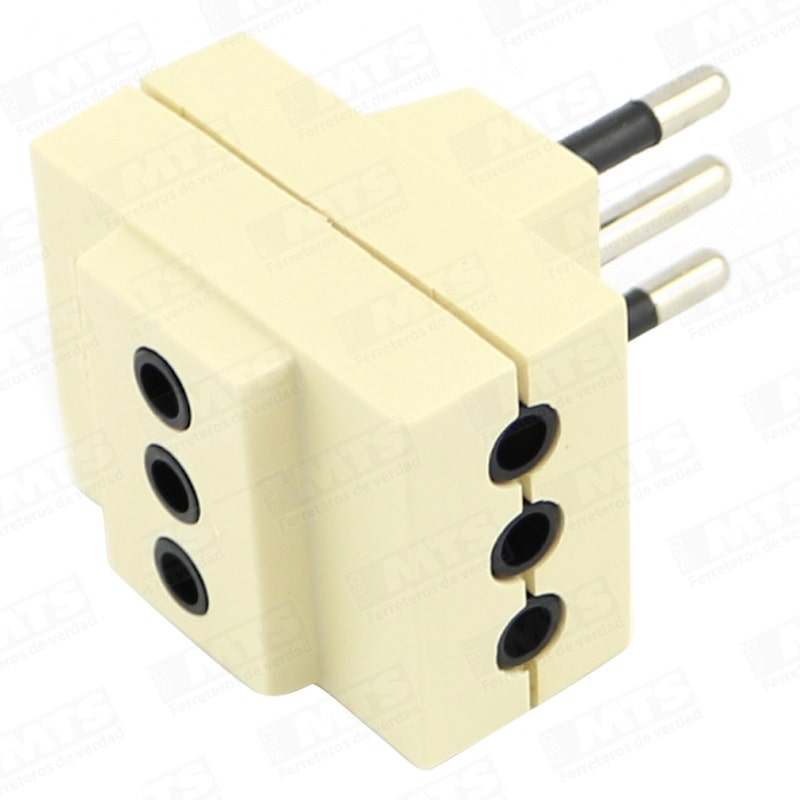Enchufe Macho Triple Blanco 0300Md0226