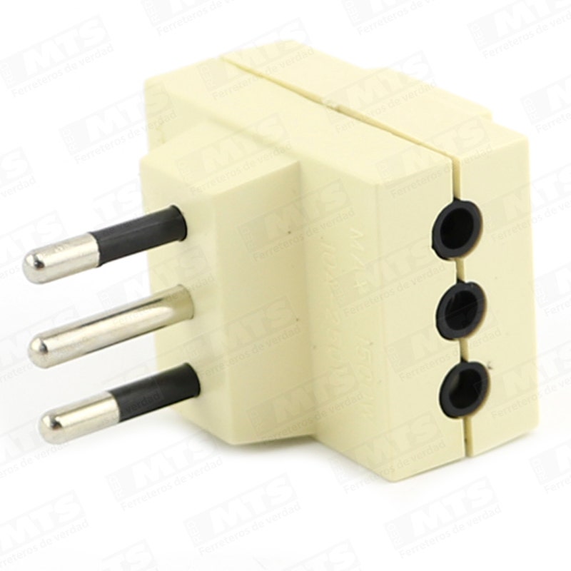 Enchufe Macho Triple Blanco 0300Md0226