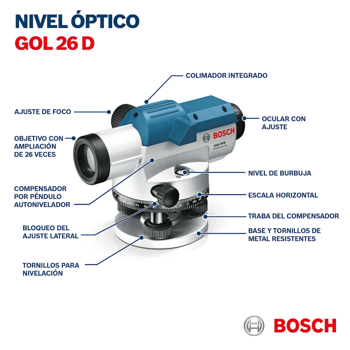 Bosch Nivel Optico Gol 26 D Bt 160