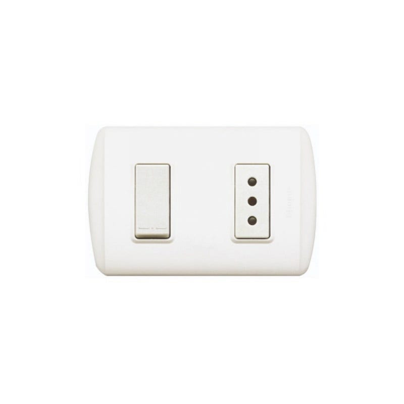 Bticino Interruptor + Enchufe Emb Modus Bco