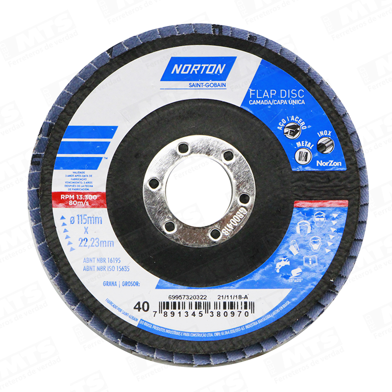 Disco Lijador 115Mm N40 Flap Disc Norton