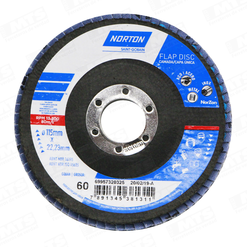 Disco Lijador 115Mm N60  Flap Disc Norton