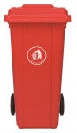 Basurero Ecologico C/Tapa 120Lt Rojo Hdpe