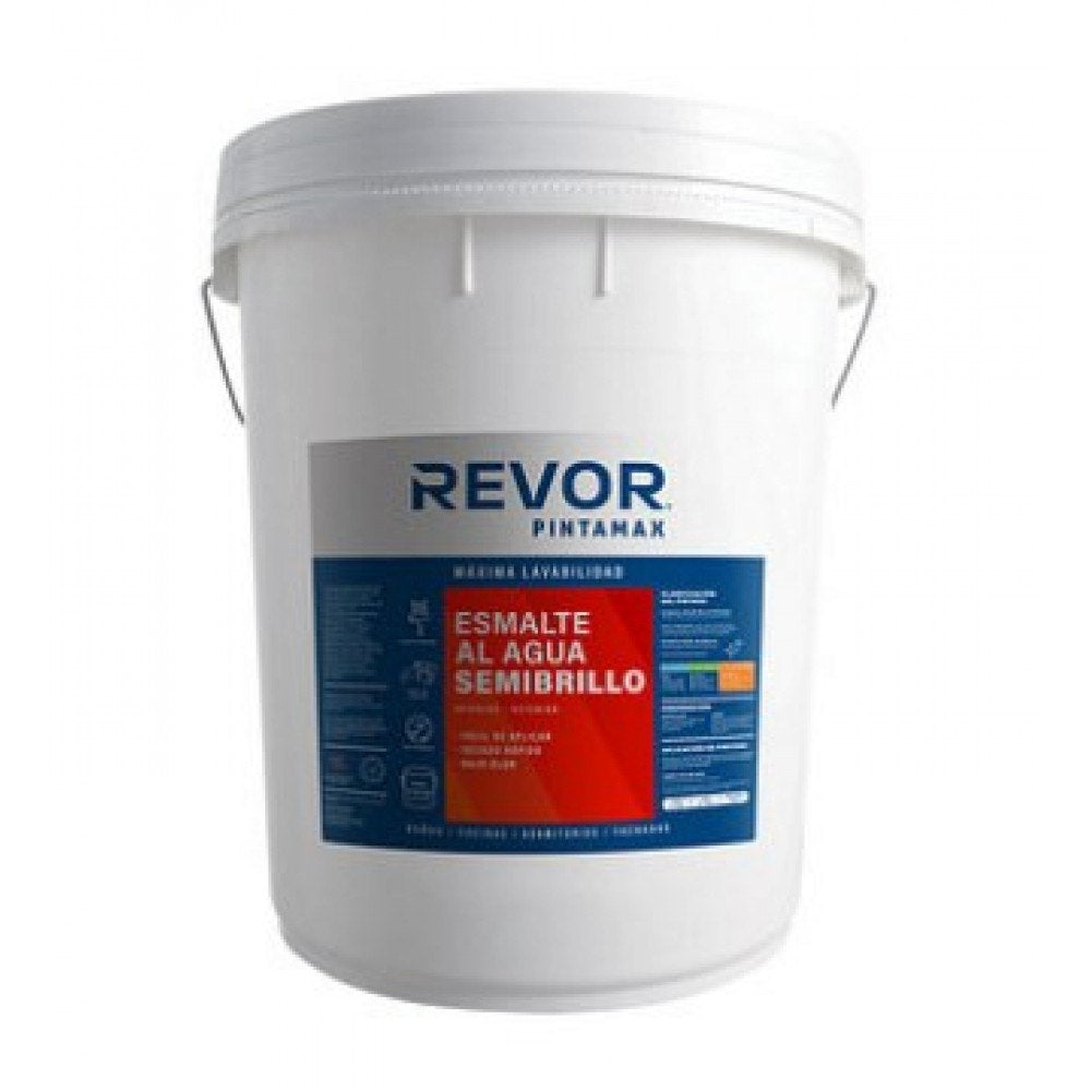 Revor Esmalte Al Agua Semibrillo Pinta Max  Blanco 5 Gl