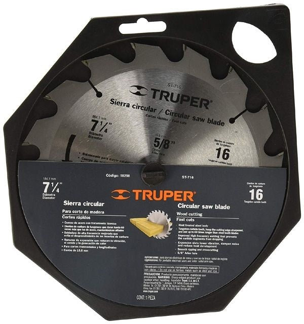Hoja Sierra Circ Truper   7 16D      18