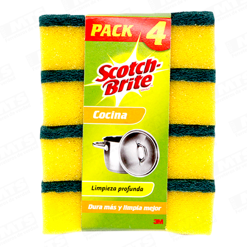 3M Esponja Standard Scotch-Brite Antibac Pack 4 Un
