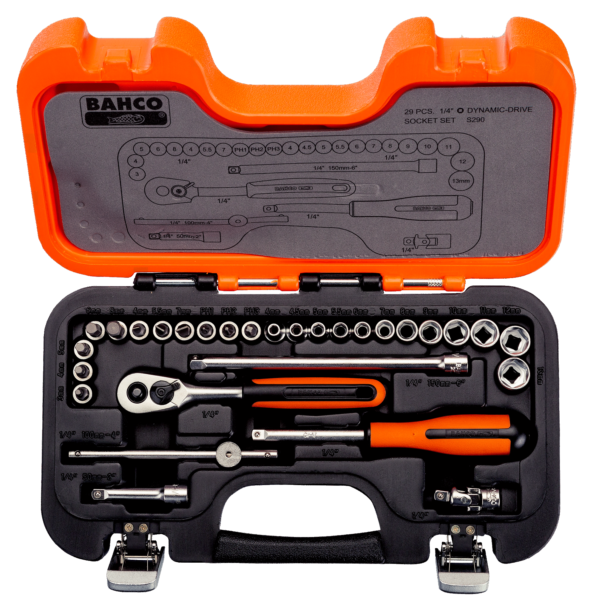 Bahco Maleta Llave Dado 29 Pz  1/4" S290