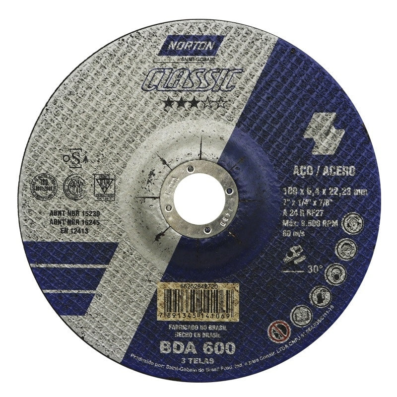 Disco Desbaste Metal 7&acute; Bd Classic A600