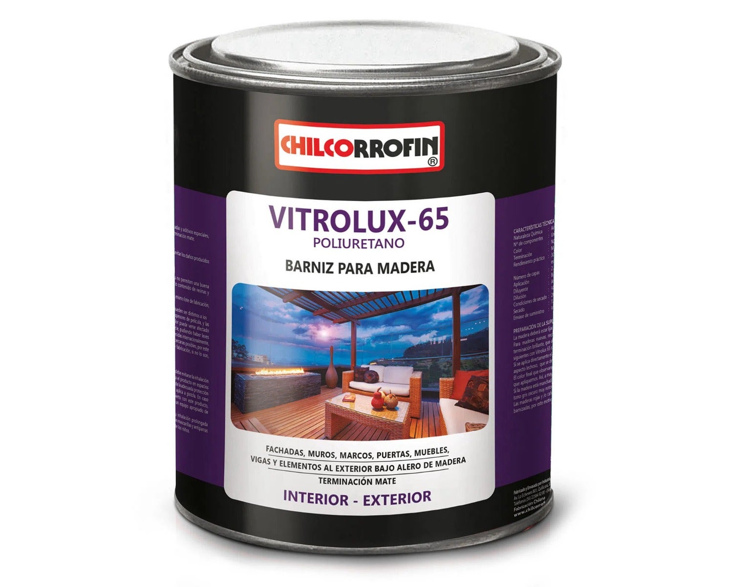 Barniz Vitrificante Vitrolux 65 Opaco    1/4 Gl