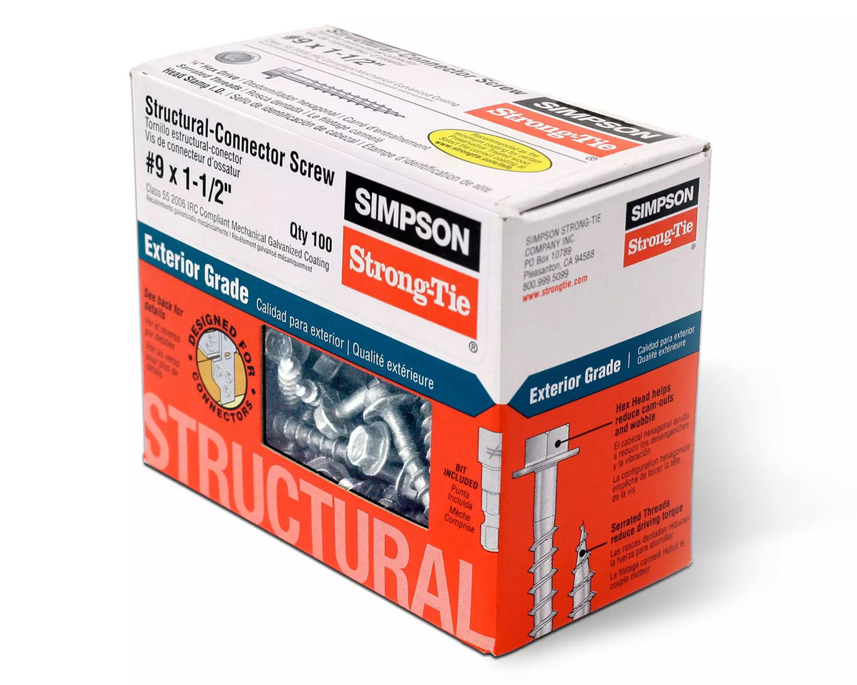Simpson Tornillo Est.galv. 9 X 1 1/2 Cj 100un