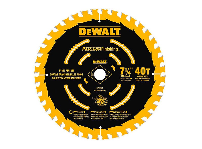 Dewalt Disco Sierra 7 1/4'' 40D Eje 5/8'' Ult.Fino Mad Dw3194