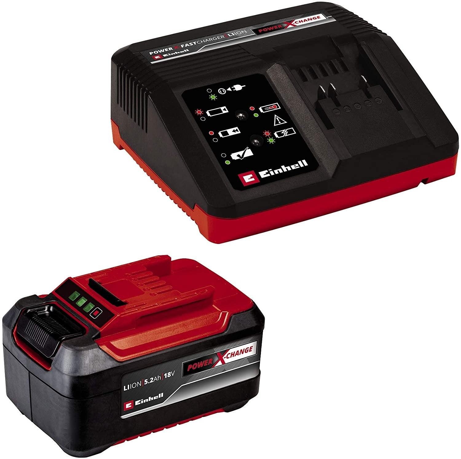 Einhell Cargador Rapido + Bateria 5,2A 4512114 5,2Ah & 4A Fastcharger