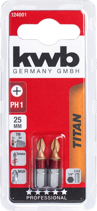 Kwb Jgo Puntas De Titanio Ph2 25Mm 49124002