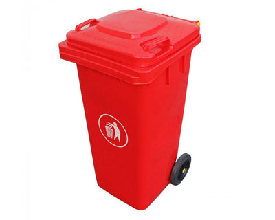 Basurero Ecologico C/Tapa 120Lt Rojo Hdpe