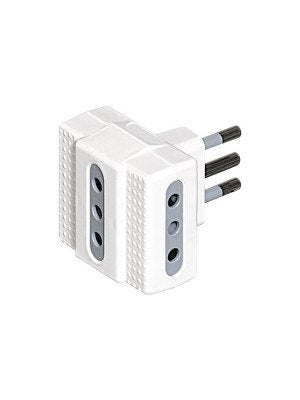 Bticino Enchufe Adapt Triple 2P+T 10A Blanco S3603De
