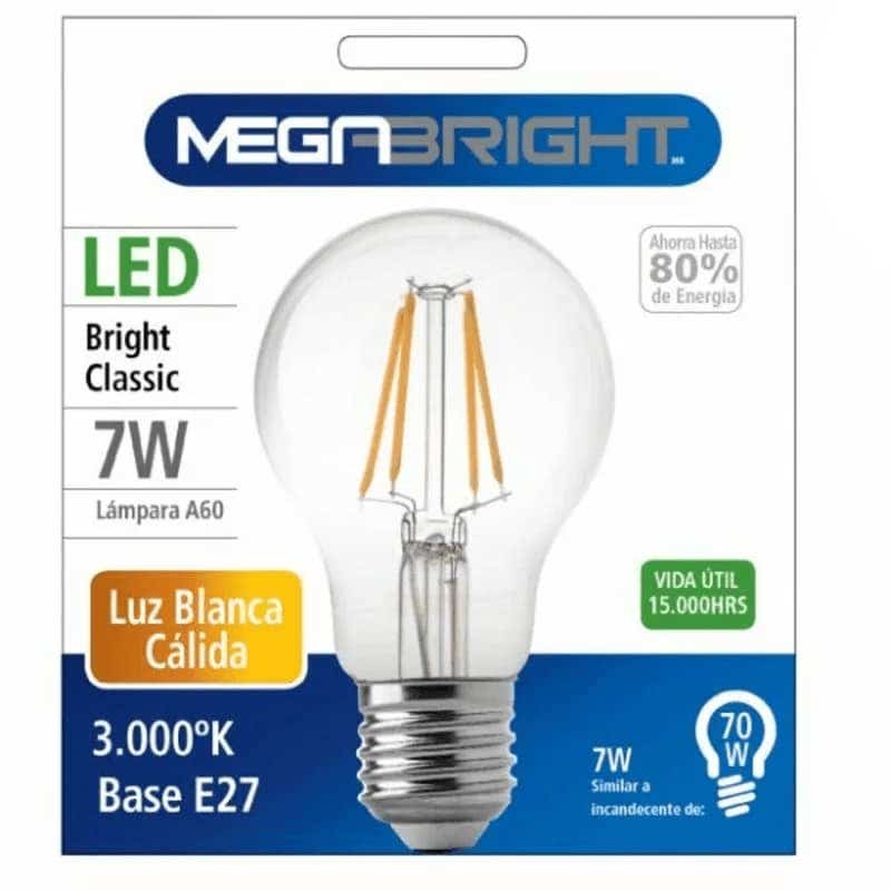 Ampolleta Led 7W E27 3000K Vintage 3386330 Mega