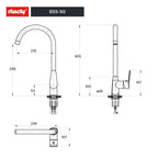 Duschy Monomando Lavaplato Aren Gun Metal 855-90