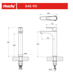Duschy Monomando Lavamano Alto Aren Gun Metal 845-90