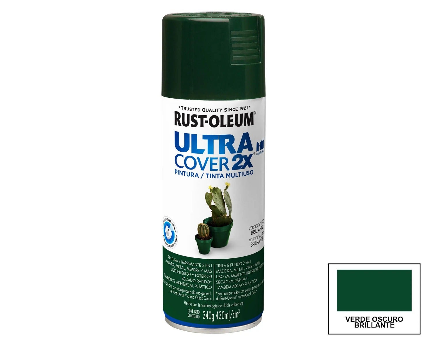 Rust-Oleum Spray Uc2X Verde Oscuro Brillante 340Gr 262174