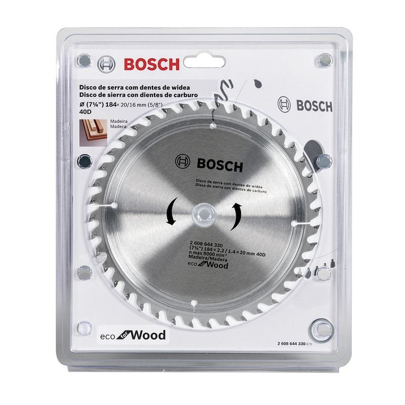 Bosch Disco Sierra Circular Eco 7 1/4" X 40 Dientes