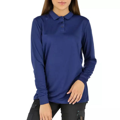 Polera Cooldry Quebec Manga Larga Mujer Talla L -Azul