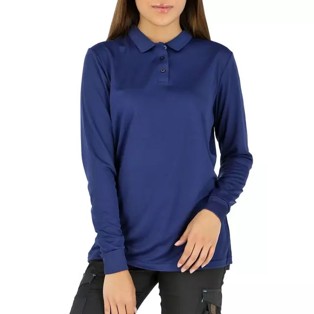 Polera Cooldry Quebec Manga Larga Mujer Talla S -Azul