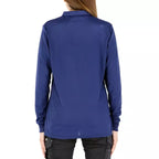Polera Cooldry Quebec Manga Larga Mujer Talla X L -Azul