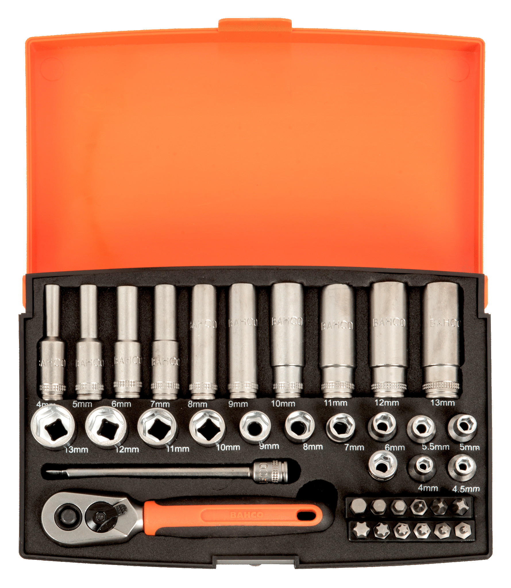 Bahco Maleta Llave Dado 1/4 37 Pz Largos Sl25l