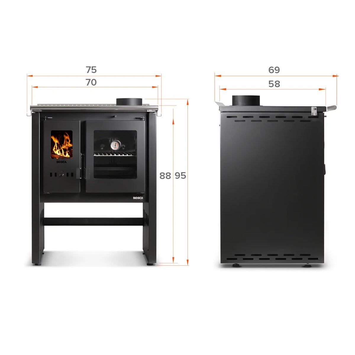 Bosca Cocina Le&ntilde;a Ares 70 Charcoal