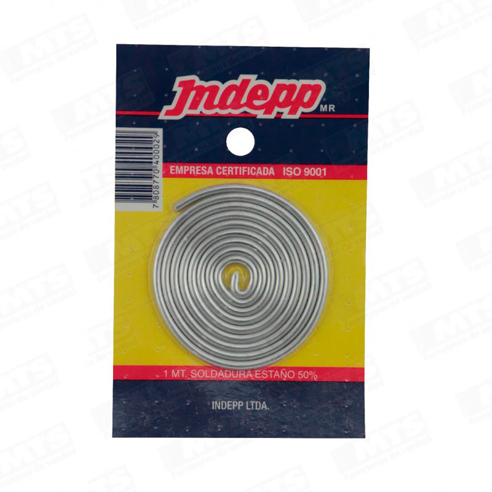 Indepp Soldadura Estaño 50% En Alam. Disp. 1M. 101-03