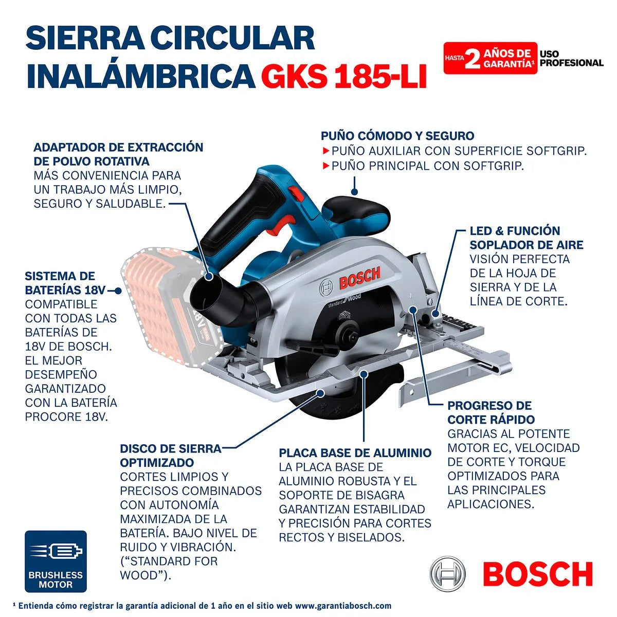 Sierra Circular Bosch Gks 185-li Baretool