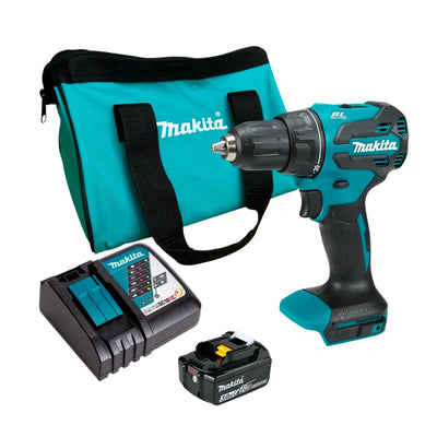 Makita Taladro Percutor Inal&aacute;mbrico 13mm 18v Bateria + Cargador Dhp490rfx