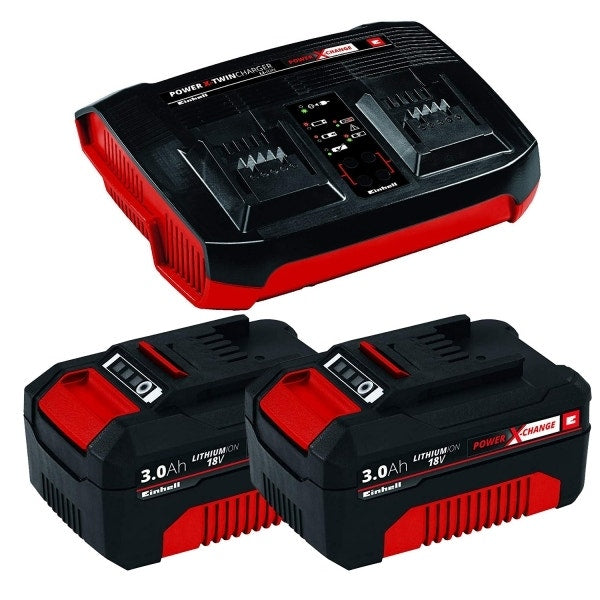 Einhell Cargador + 2 Bateria 3,0 18V 4512083 2X 3,0Ah & Twincharger Kit
