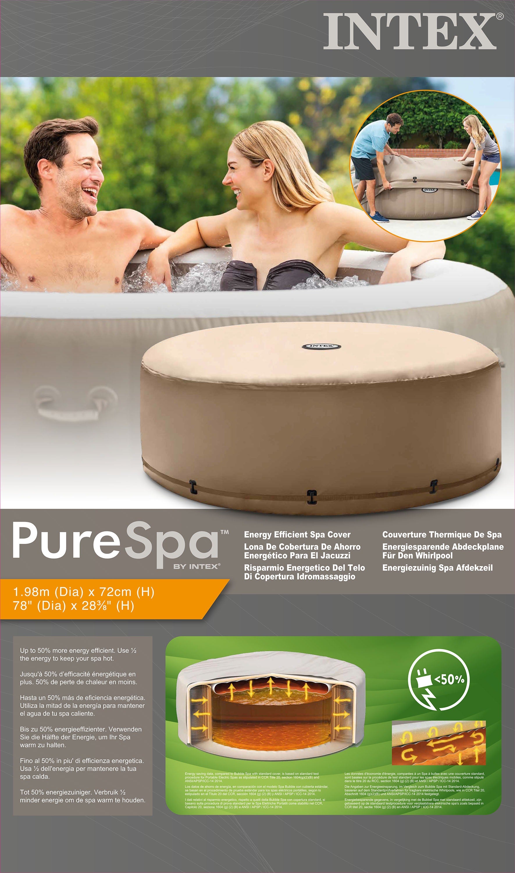 Intex Cobertor Para Spa Bubble Massage 28523