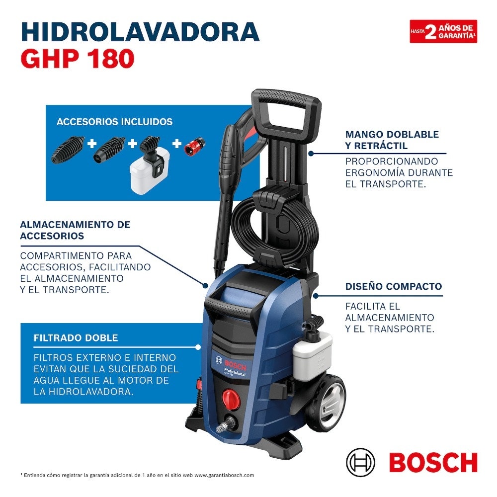 Bosch Hidrolavadora Ghp 180/124 Bar 1500w