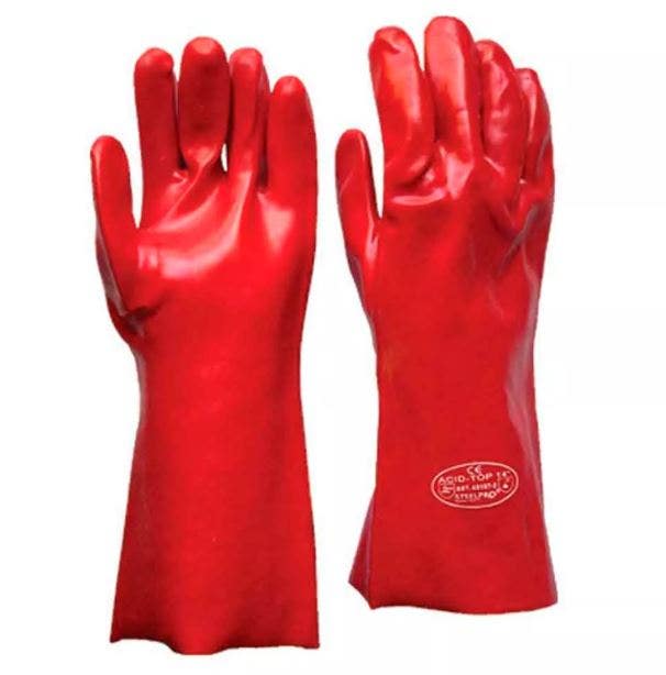 GUANTE PVC ROJO 35 CM 14 ACIDOS