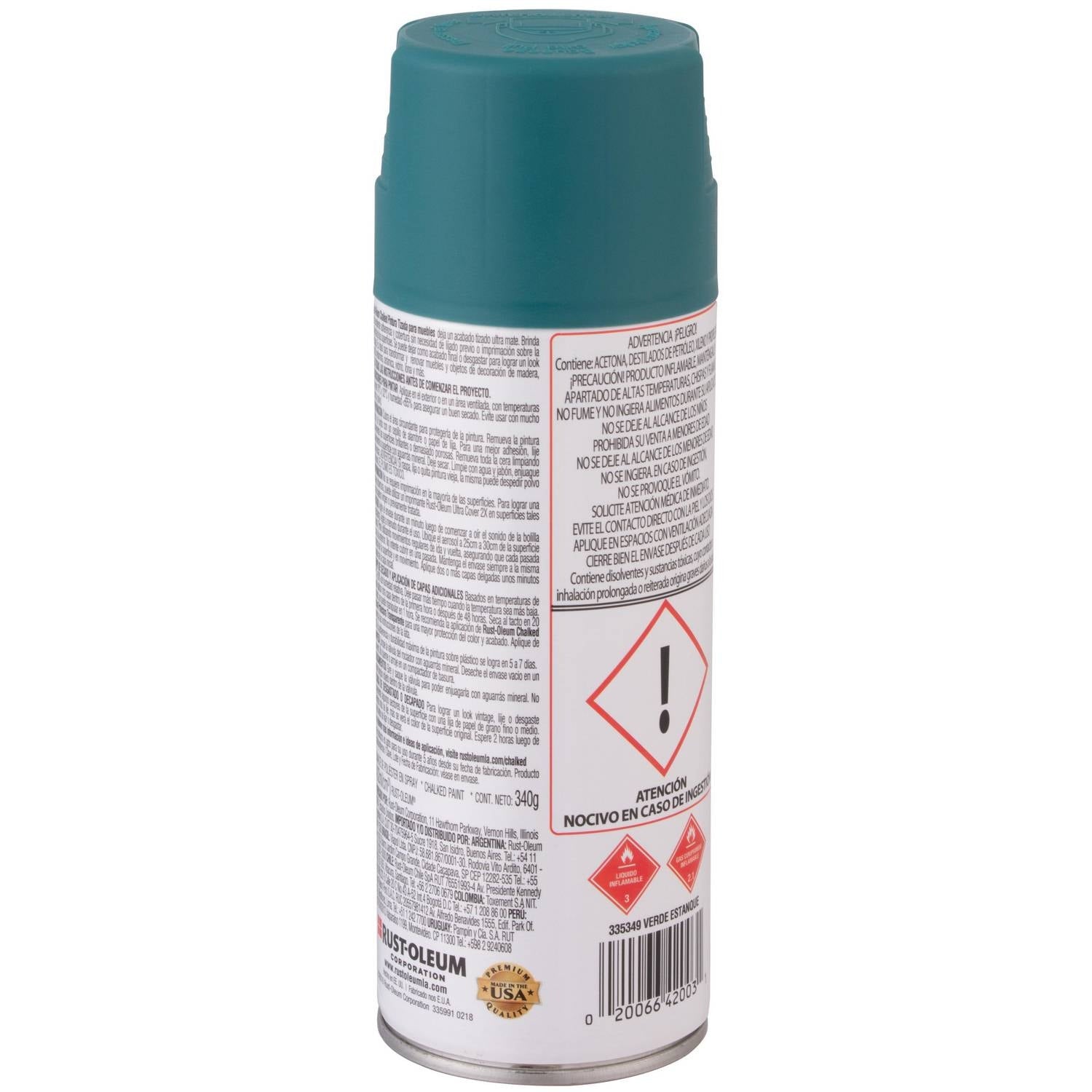 Rust Spray Chalked Aerosol Verde Estanque 335349