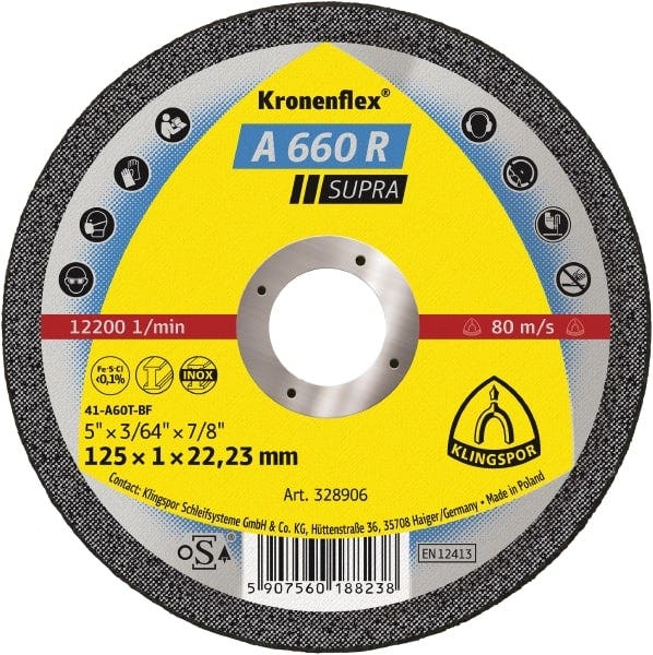 Klingspor Disco Cortar Ac  Inox 4.5" 1.0Mm 262936