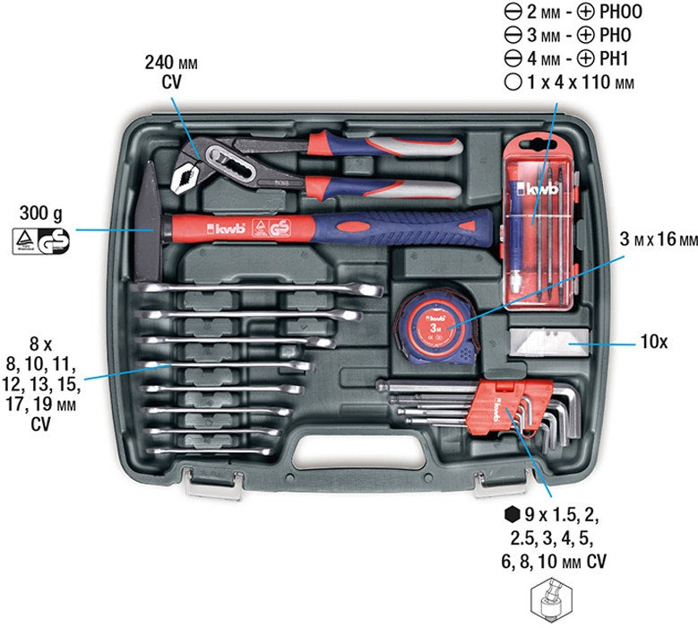 Kwb Caja Herramientas 65 Pz 49370730