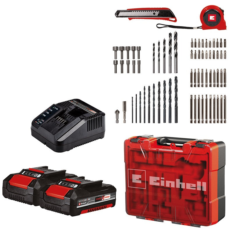 Einhell Kit Taladro Inalambrico 4513934 Te-Cd 18/40 Li +69 (2X2,0 Ah)