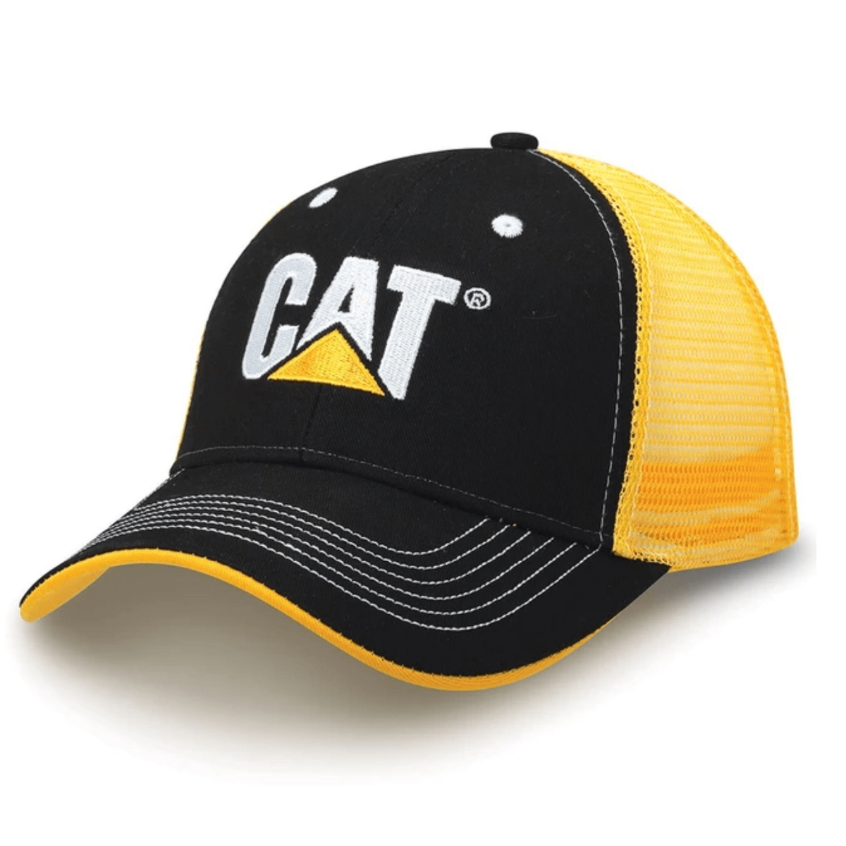 Gorro Cat Malla Gold Negro Amarillo  8681