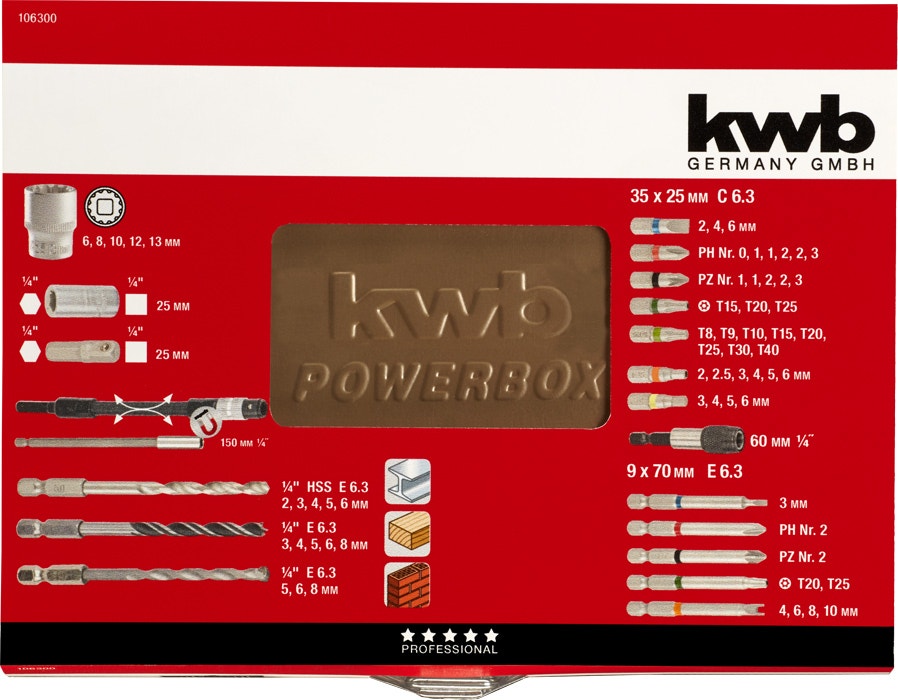 Kwb Set Puntas-Dados-Brocas Y Adap 67Pz 49106300