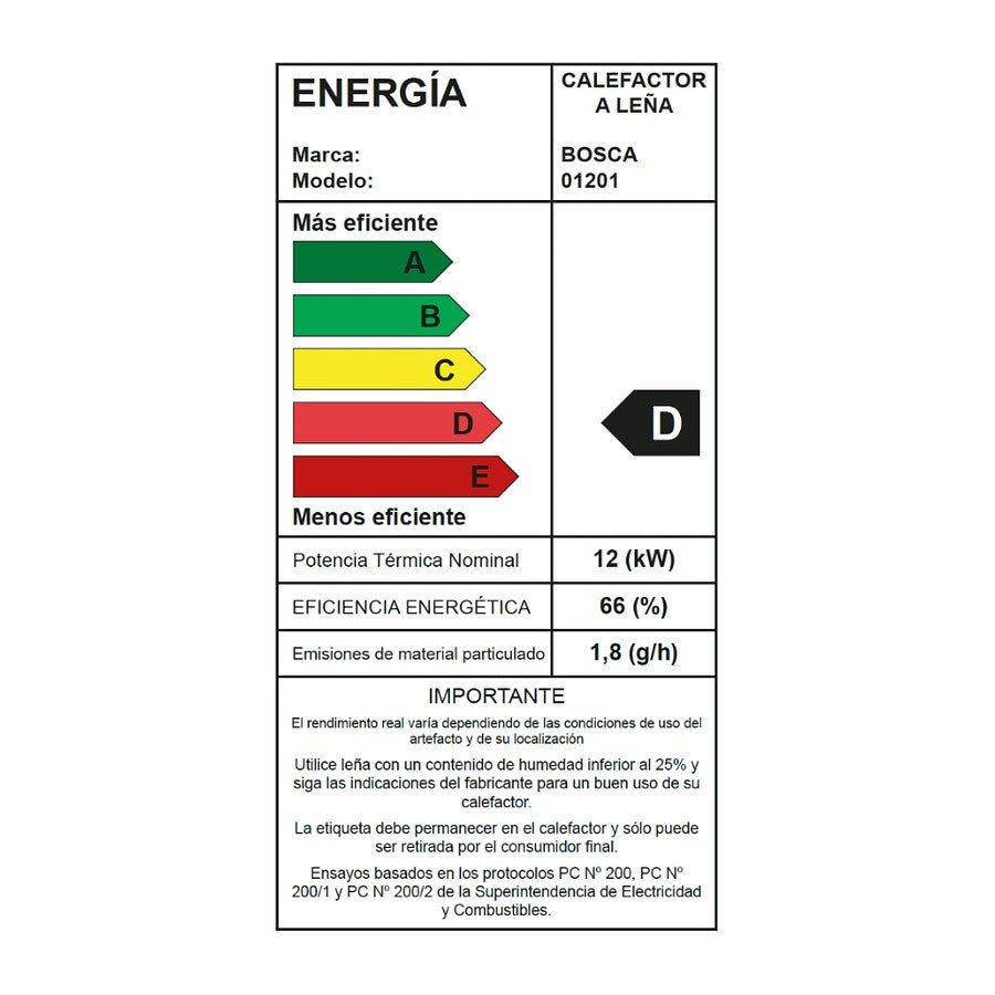 Bosca Pack Calefactor Le&ntilde;a Gold 500 Burdeo + Kit Instalacion