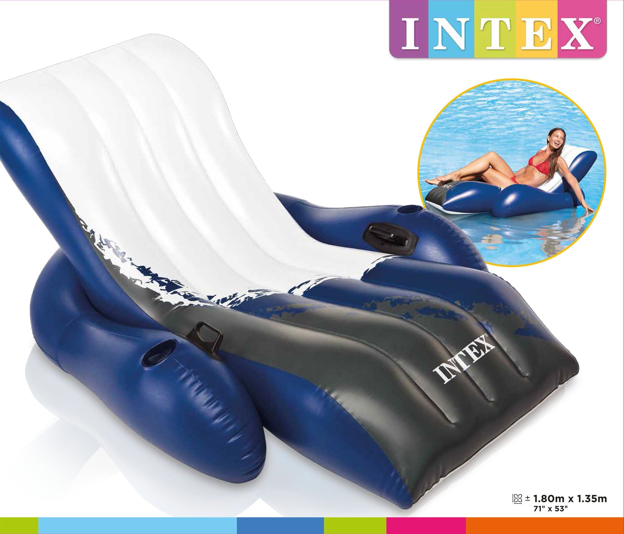Intex Reposera Inflable Doble 180X135Cm Cap.Brazos 58868