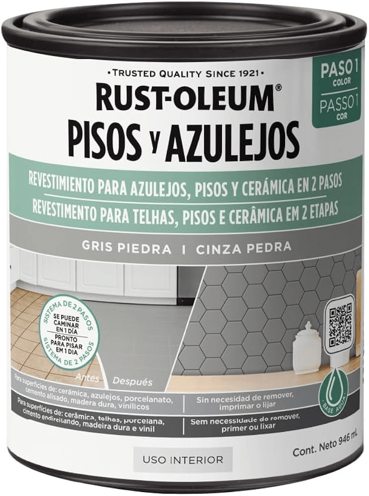 Rust-Oleum Pisos Y Azulejos Base Gris Piedra 946 Ml 378448