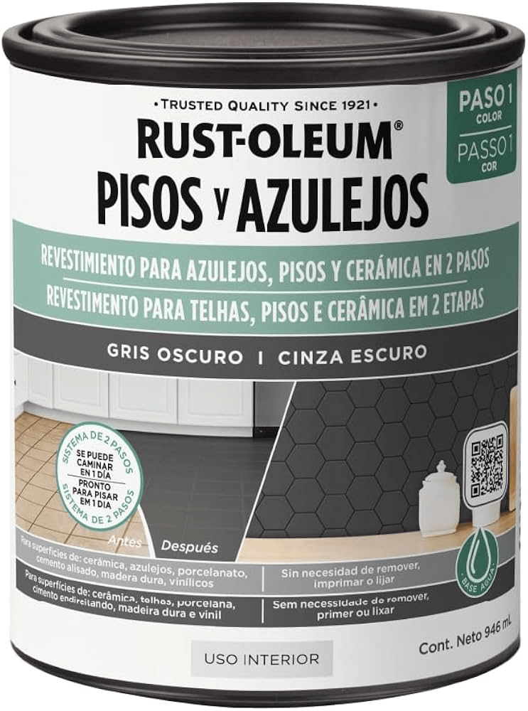 Rust-Oleum Pisos Y Azulejos Base Gris Oscuro 946 Ml 378449