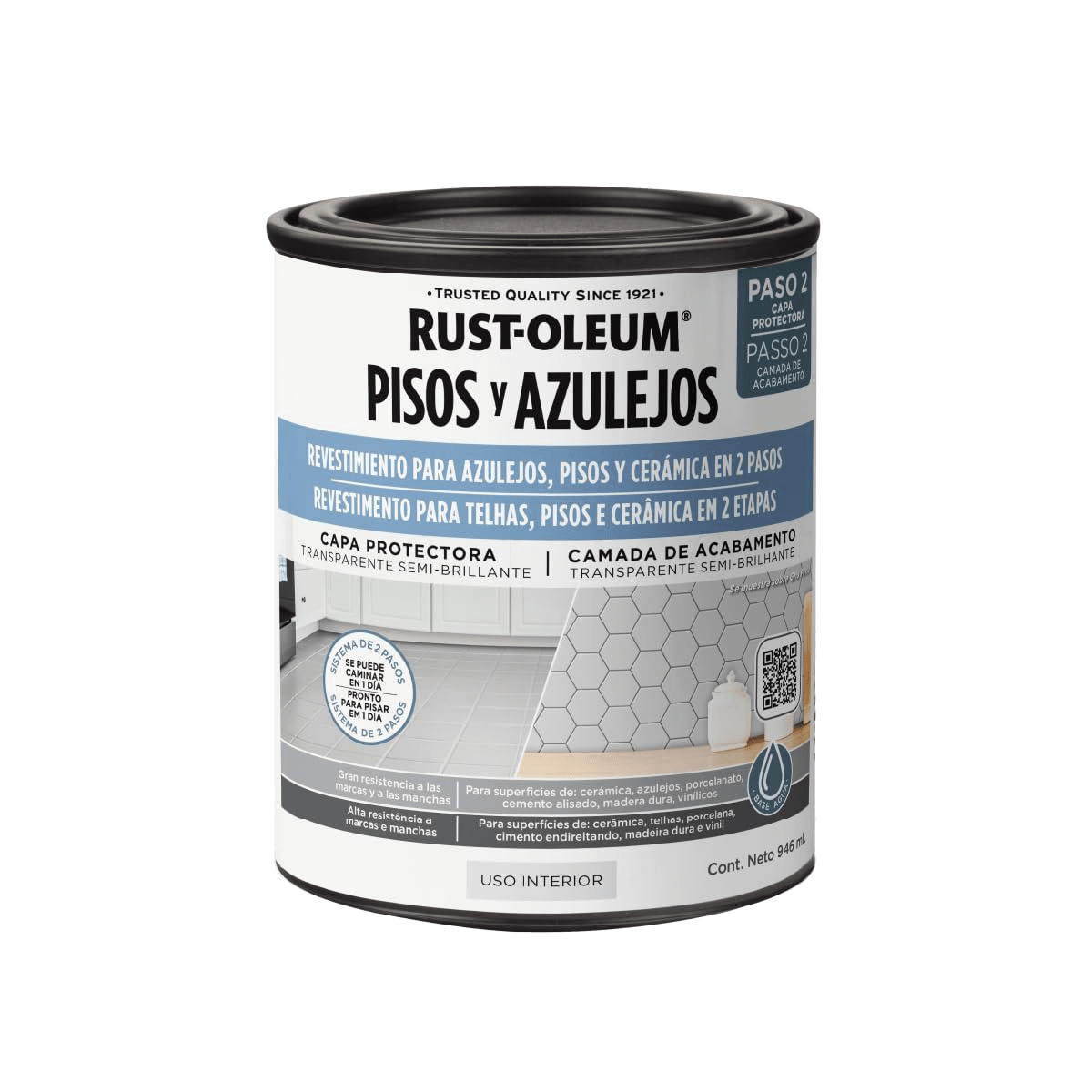 Rust-Oleum Pisos Y Azulejos Protector Semi-Brillo 946 Ml 378450