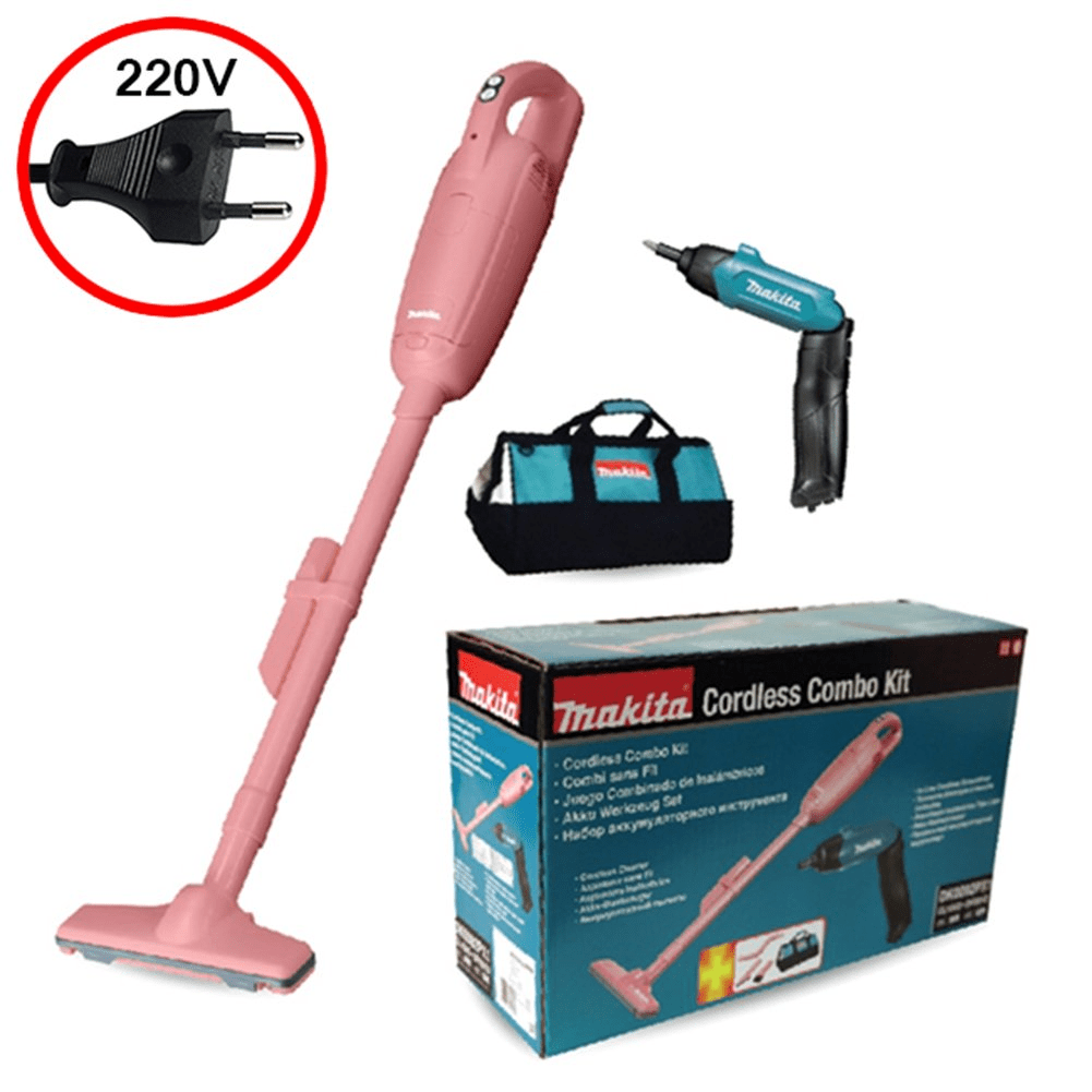 Makita Kit Aspiradora Rosa + Atornillador Dk0092Px1