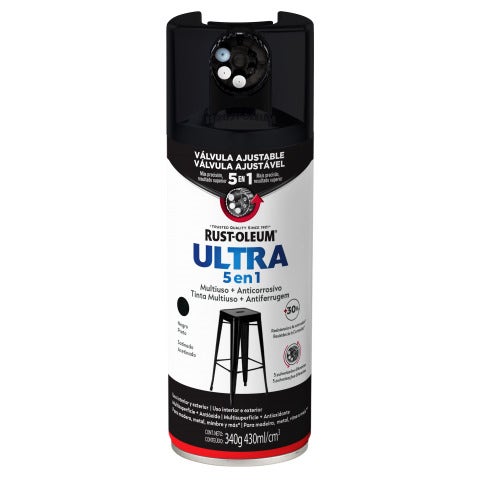 Rust-Oleum Ultra 5 En 1 Negro Satinado 340G. 387573