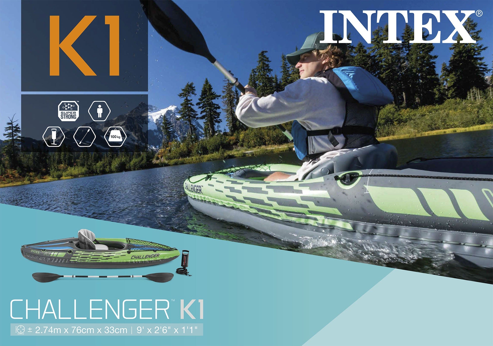Intex Kayak Challanger K1 Caccesorios 68305